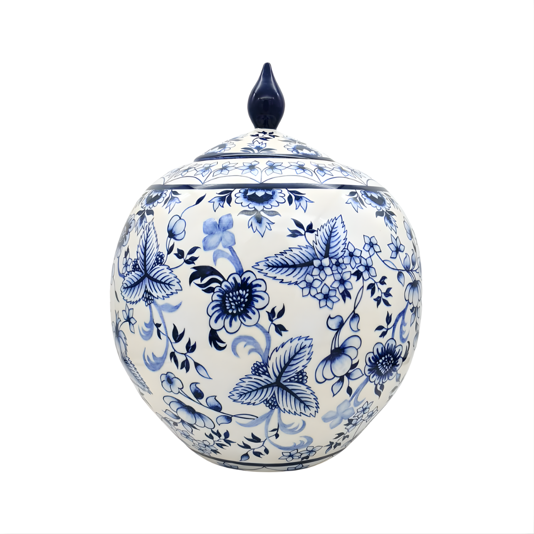 Bloom No.1 Mavi Beyaz Çini Küp | 40 cm