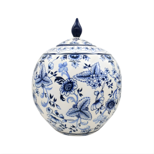 Bloom No.1 Mavi Beyaz Çini Küp | 40 cm