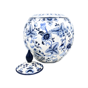 Bloom No.1 Mavi Beyaz Çini Küp | 40 cm