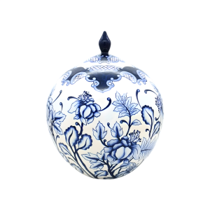 Bloom No.2 Mavi Beyaz Çini Küp | 30 cm