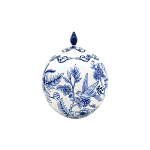 Bloom No.3 Mavi Beyaz Çini Küp | 25 cm