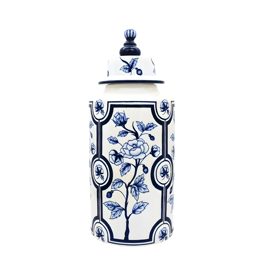 Column No.1 Mavi Beyaz Çini Küp | 40 cm