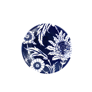 Indigo Mavi Beyaz Çini Tabak | 10 cm