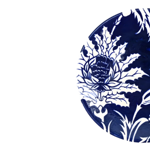 Indigo Mavi Beyaz Çini Tabak | 10 cm