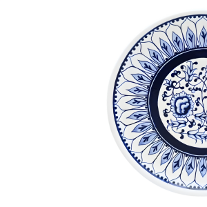 Lace No.1 Mavi Beyaz Çini Tabak | 25 cm
