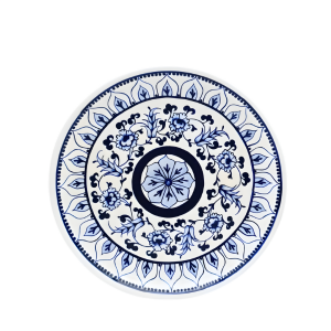 Lace No.2 Mavi Beyaz Çini Tabak | 25 cm