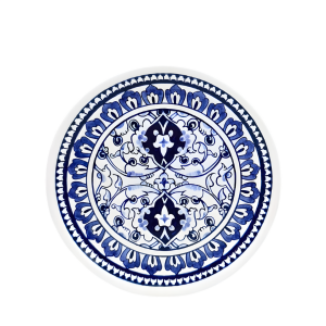 Lace No.3 Mavi Beyaz Çini Tabak | 22 cm