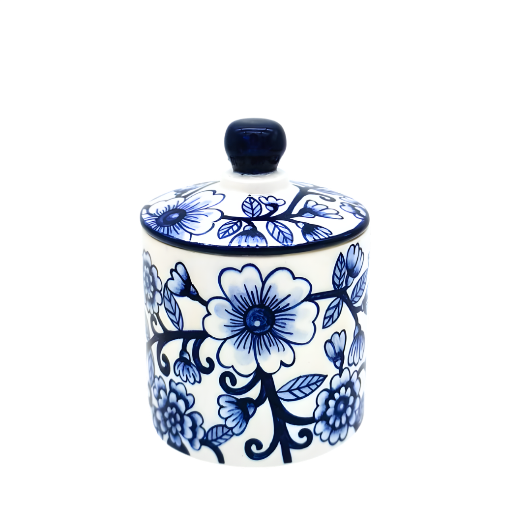 Floret No.2 Mavi Beyaz Çini Kutu | 12 cm