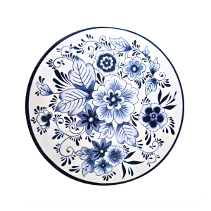Volary Mavi Beyaz Naturel Desenli Sehpa | 50 cm